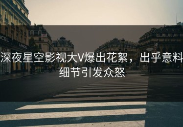 深夜星空影视大V爆出花絮，出乎意料细节引发众怒