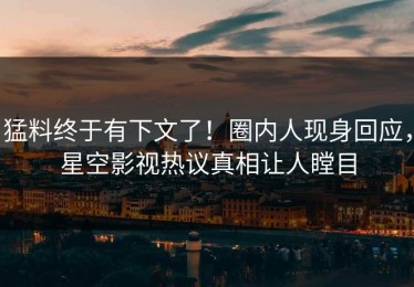 猛料终于有下文了！圈内人现身回应，星空影视热议真相让人瞠目