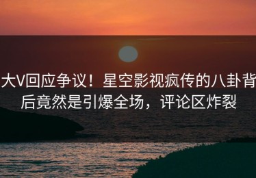 大V回应争议！星空影视疯传的八卦背后竟然是引爆全场，评论区炸裂
