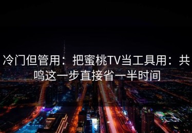 冷门但管用：把蜜桃TV当工具用：共鸣这一步直接省一半时间