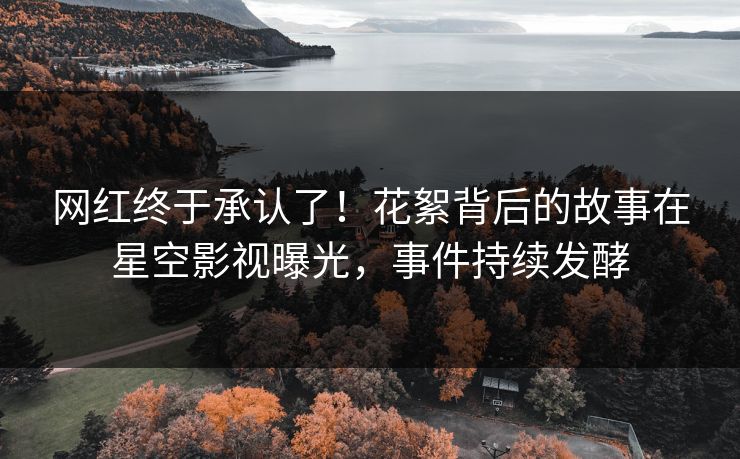 网红终于承认了！花絮背后的故事在星空影视曝光，事件持续发酵