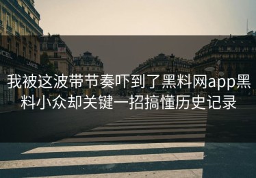 我被这波带节奏吓到了黑料网app黑料小众却关键一招搞懂历史记录