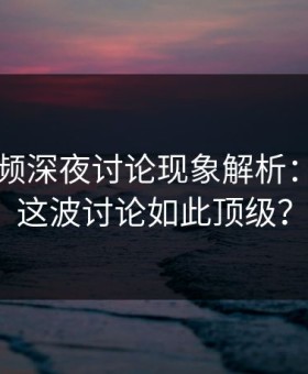 新91视频深夜讨论现象解析：为什么这波讨论如此顶级？