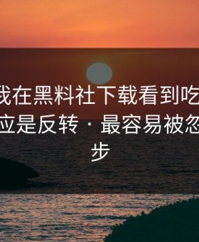 凌晨 · 我在黑料社下载看到吃瓜爆料，第一反应是反转 · 最容易被忽略的一步